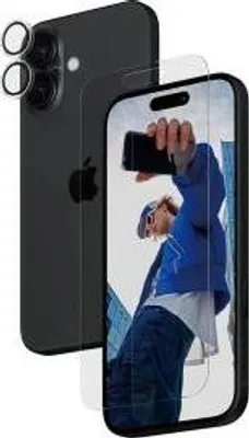 Zdjęcie produktu dla PanzerGlass ® 2-in-1 Bundle iPhone 16, Apple, Apple - iPhone 16, Aplikacja na sucho, Odporny na zadrapania, Odporny na wstrząsy, Przezroczysty, 1 szt.