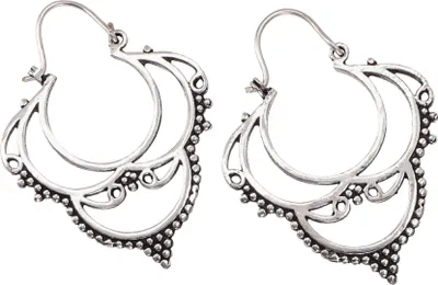Produktbild von Tribalohrringe aus Messing, Ethnoohrringe, Tribal Ohrringe - Silber, Silber-Farben, 5*3,5 cm, Ohrringe + Ohrstecker Modeschmuck