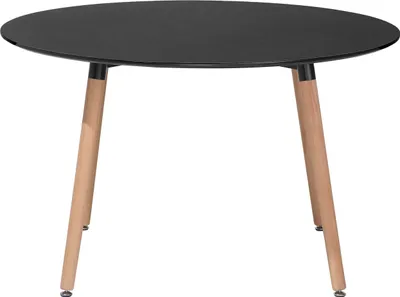 Obrázek produktu pro BELIANI Jídelní stůl černé bukové dřevo ø 120 cm kulatý kuchyňský obývací pokoj minimalistický