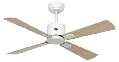Produktbild von Energiespar Deckenventilator mit Fernbedienung Eco Neo III WiFi 103 cm Weiß Flügel Ahorn / Buche