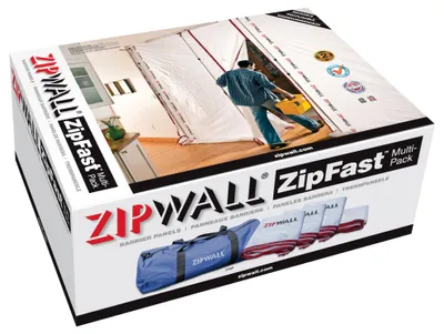 Productafbeelding van Zipwall ZFMP, 4-delig paneel, met antistofcoating (herbruikbaar!)