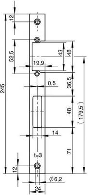 Produktbild von Flachschließbl.VA ma ktg.B.24xL.245mm DIN L/R WILKA