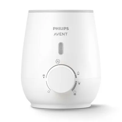 A white Philips Avent bottle warmer is shown against a white background.