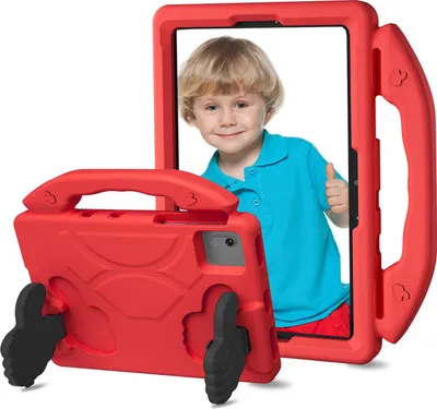 Produktbild von Kinder Schutzhülle für Lenovo Tab M11 2023 TB-330FU/Xiaoxin Pad 2024 11" TB-331FC, Leicht EVA-Schaum mit Griff Ständer Hülle Rot