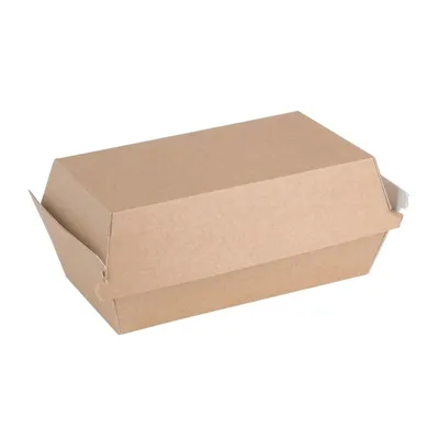 Obrázok produktu pre Kompostovateľné kompostovateľné boxy na hamburgery Fiesta Kraft malé 172 mm (200 kusov)