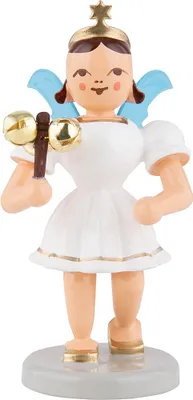 Zdjęcie produktu dla Anioł w krótkiej spódniczce z dzwoneczkiem, kolorowy (6,6 cm), Blank Kunsthandwerk