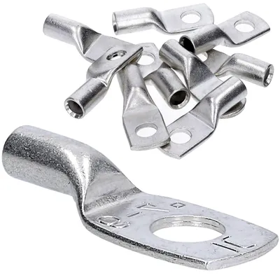Imagen del producto de 10 conectores para cables tipo tubo, marca Kalitec, modelo HR4-6, de uso comercial, para cables de 4 mm², con tornillo M6, sin orificio de visión, fabricados en Alemania