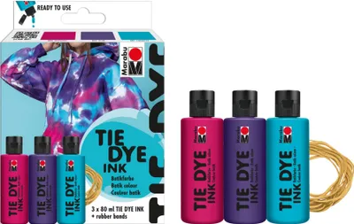 Image de Marabu 1730000000202 Set de peinture batik Marabu TIE DYE, 3 x 80 ml, couleurs tendance