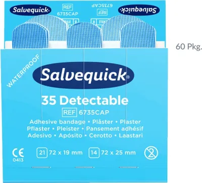 Produktbild von Pflaster-Strips Nachfüllpackung - 6x 35 Stück blau.