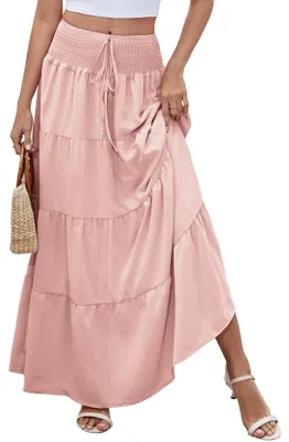 Imagen del producto de Falda larga 2 en 1 de Damen, con cintura alta, para un look veraniego informal