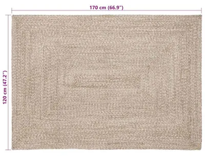 Obrázok produktu pre vidaXL Koberec do obývacej izby, prírodný a biely, 120 x 170 cm, juta