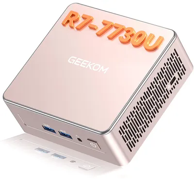Produktbild von GEEKOM A5 2027 Mini PC, AMD Ryzen 7 7730U bis 4,5 GHz, 16 GB DDR4 RAM, 500 GB SSD, aufrüstbar, 4 Displays, 2,5G LAN, vorinstalliertes System