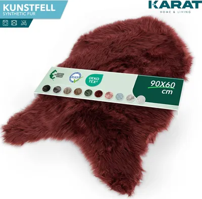 Produktbild von Kunstfell Nelly flauschig & weich in vielen Farben Marsala 90x60 cm