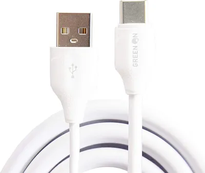 Image de GreenON 2.4A Type-C Fast Charge Câble de charge rapide 1 mètre Câble de données Chargeur compatible avec les smartphones en blanc