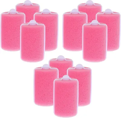 Produktbild von 12 rosa Schwammwickler – weiche und flexible Lockenwickler aus Schaumstoff für hitzefreies Haarstyling zu Hause und unterwegs