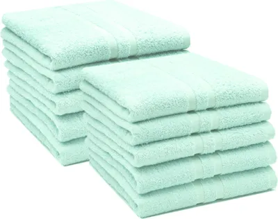 Produktbild von 10er Set Handtücher, 50x100 cm, 100% Baumwolle, hellblau