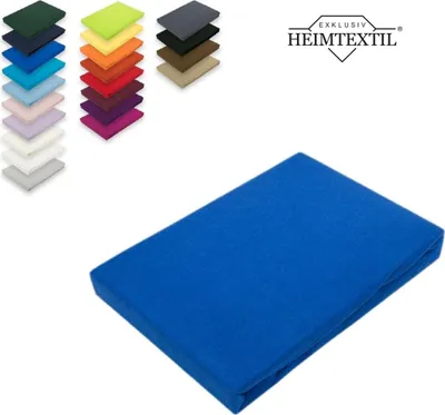 Produktbild von Topper Jersey Spannbettlaken Spannbetttuch Bettlaken Marke  200 x 220 cm Royalblau