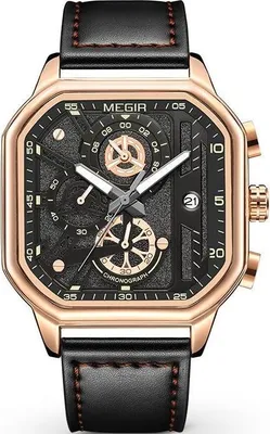 Produktbild von Uhr MEGIR LI-38569 - Elegante Herrenuhr Schwarz/Gold KP38569