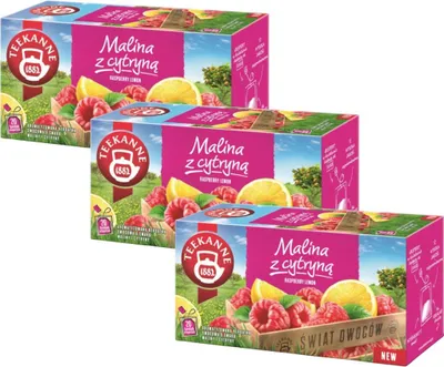 Produktbild von Teekanne Himbeere Zitrone Tee 3x 20 Teebeutel - Früchtetee Mischung Ländertee