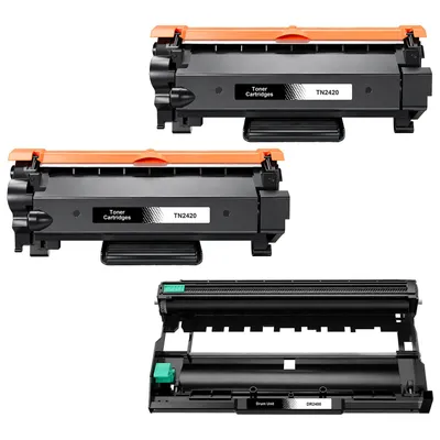 Produktbild von D&C 2 x TN-2420 TN-2410 Toner + 1x DR2400 Trommel Kompatible für Brother DR2400 und TN2420 TN2410 Toner für Brother MFC-L2710DN DCP-L2510D HL-L2375DW