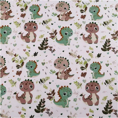 Baumwollstoff mit Kindermotiv ab 0,5m Oekotex Meterware 160cm breit Kinderstoff Dinosaurier
