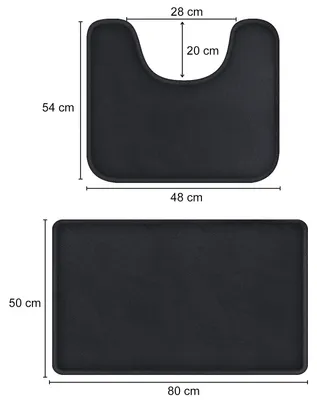 Image de Tapis de bain en mousse à mémoire de forme, ensemble de 2 pièces, antidérapant et absorbant