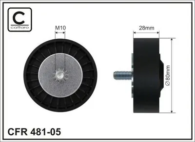 Produktbild von CAFFARO 481-05 Umlenkrolle Keilrippenriemen 80mm für BMW 3 Touring (E91) 3 Limousine (E90) 5 Touring (F11) 1 Schrägheck (E87) 5 Limousine (E60)
