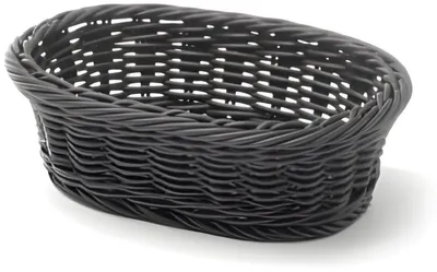 Produktbild von PolkaHome® Ovale Brotkorb – Spülmaschinengeeignet – Schwarz, 18x13x6 cm