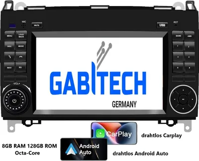 Produktbild von für Mercedes A B Sprinter Vito Viano VW Crafter.. 7 Zoll Android 13 Autoradio GPS Navi Wifi RDS Drahtlos Carplay und Android. 8GB RAM 128GB ROM