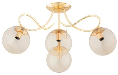Zdjęcie produktu dla Lampa sufitowa OXA złoto-bursztynowy 4xE14x10W szkło wym:32x58x58cm IP20 Alfa