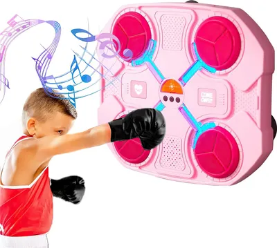 Produktbild von Kinder Musik Boxmaschine, Musikboxmaschine, Boxmaschine mit Musik, Bluetooth-Unterstützung, Coole rhythmische Lichteffekte, 32x27.5x3.5cm, rosa