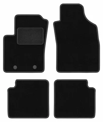 Produktbild von Velours-Fußmatten für Fiat 500 2007-2013 (Cabrio/Schrägheck) – 4-tlg, Schwarz, passgenau – Wielganizator LUX