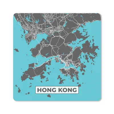 Produktbild von MuchoWow® Mauspad Mousepad Hongkong - Blau - Karte - Stadtplan 30x30 cm - Mousepads - Maus Mat - Pad - Mausunterlage - Gaming