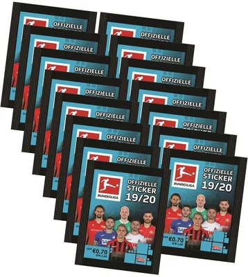 Produktbild von Topps Bundesliga Sticker 2019 / 2020 - 15 Tüten ( 75 Sammelsticker )