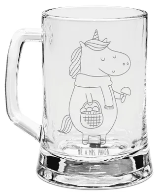 Produktbild von Mr. & Mrs. Panda Krug Einhorn Pilz - Transparent - Geschenk, Humpen, Gravur Bierkrug, Spruch, Unicorn, Seidel, Motivation, Pilze, Liebeskummer, Einhörner, Glaskrug, Mit