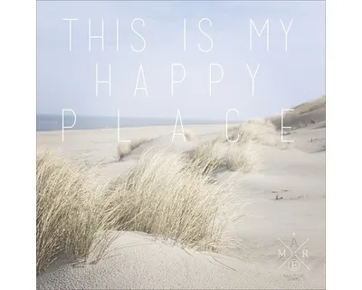 Produktbild von Glasbild Happy Place 30x30 cm, ruhige Strandszene mit Dünen und Gräsern
