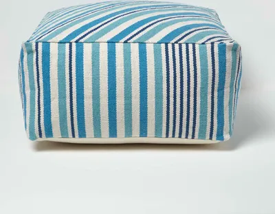 Immagine prodotto di HOMESCAPES Sgabello di design pouf cubo Selam bianco acqua - L