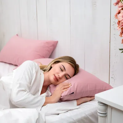 Produktbild von Brielle 2er Set 100% Baumwolle Kissenbezug mit verdecktem Reißverschluss 40 x 80 cm Rosa