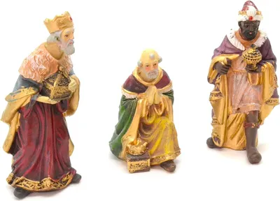 3 Könige Krippenfiguren, 12 cm, Metall, Weihnachtsdeko