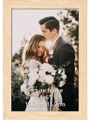 Productafbeelding van Fotolijst 10x15 cm, houten kleur, geschikt voor wandmontage of als tafeldecoratie, per stuk