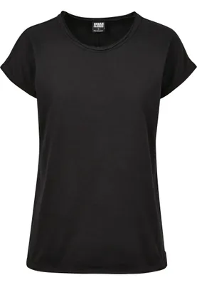 Produktbild von Urban Classics Ladies - Shaped Pigment Dye Top schwarz - L