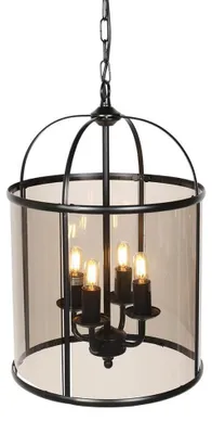 Obrázok produktu pre Steinhauer - závesná lampa - Pimpernel - čierna - sklo kov - Ø 25cm - E14 - 5972ZW