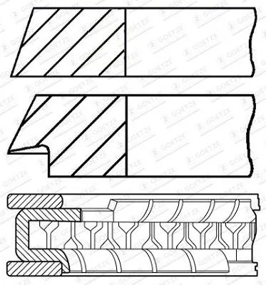 Produktbild von Kolbenringsatz GOETZE 08-102400-00