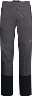 Ikarus Pant M von La Sportiva; graue Softshellhose für Herren mit zwei Taschen und orangefarbenen Akzenten.