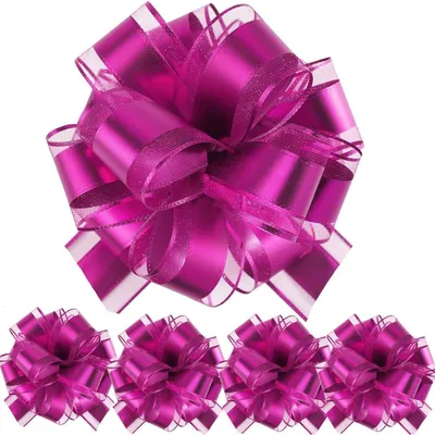Immagine prodotto di 5 nastri decorativi per regali, colore rosa, in polipropilene, diametro 17,78 cm