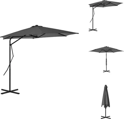 Produktbild von vidaXL Sonnenschirm mit Stahlmast 300 cm Anthrazit - Sonnenschirme & Sonnenschutze