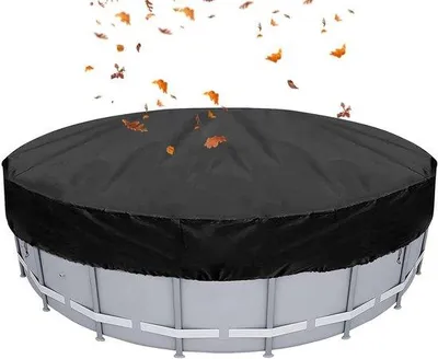 Productafbeelding van Ronde Zwembadafdekking - Pool Cover - Zwembad Beschermen - Winddicht Waterdicht - 190x30cm - Zwart