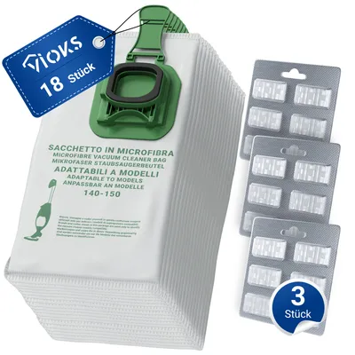 Produktbild von Set 18x Staubsaugerbeutel 5-lagig + 18x Duftsticks für Kobold VK 140 VK 150