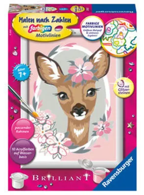 Immagine prodotto di Ravensburger Malen nach Zahlen Süßes Reh, Mal-Set für Kinder, 28983