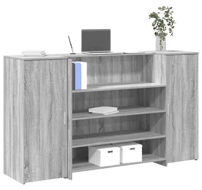 Productafbeelding van Receptiebalie – Ontvangstbalie – Kantoorbalie met Ruim Werkblad en Opbergruimte – 180x50x103,5 cm